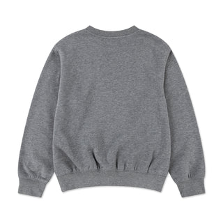 Youth carbon heather fleece crewneck sweatshirt, plain back, long sleeves