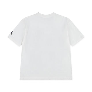 White youth T-shirt with short sleeves, plain back