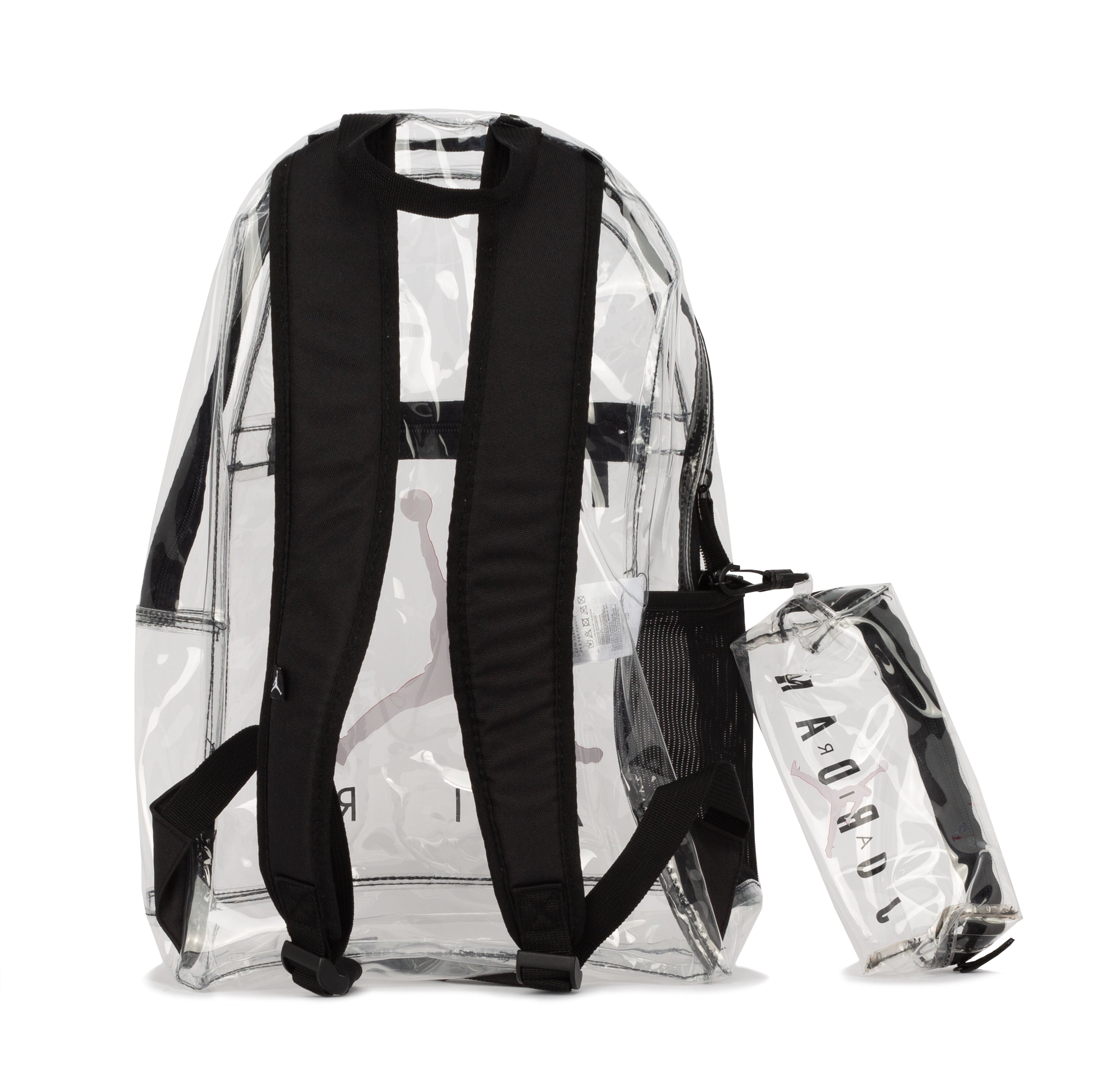 Jordan 2PC Clear Air School Backpack W/ Pencil Case | Clear/Red