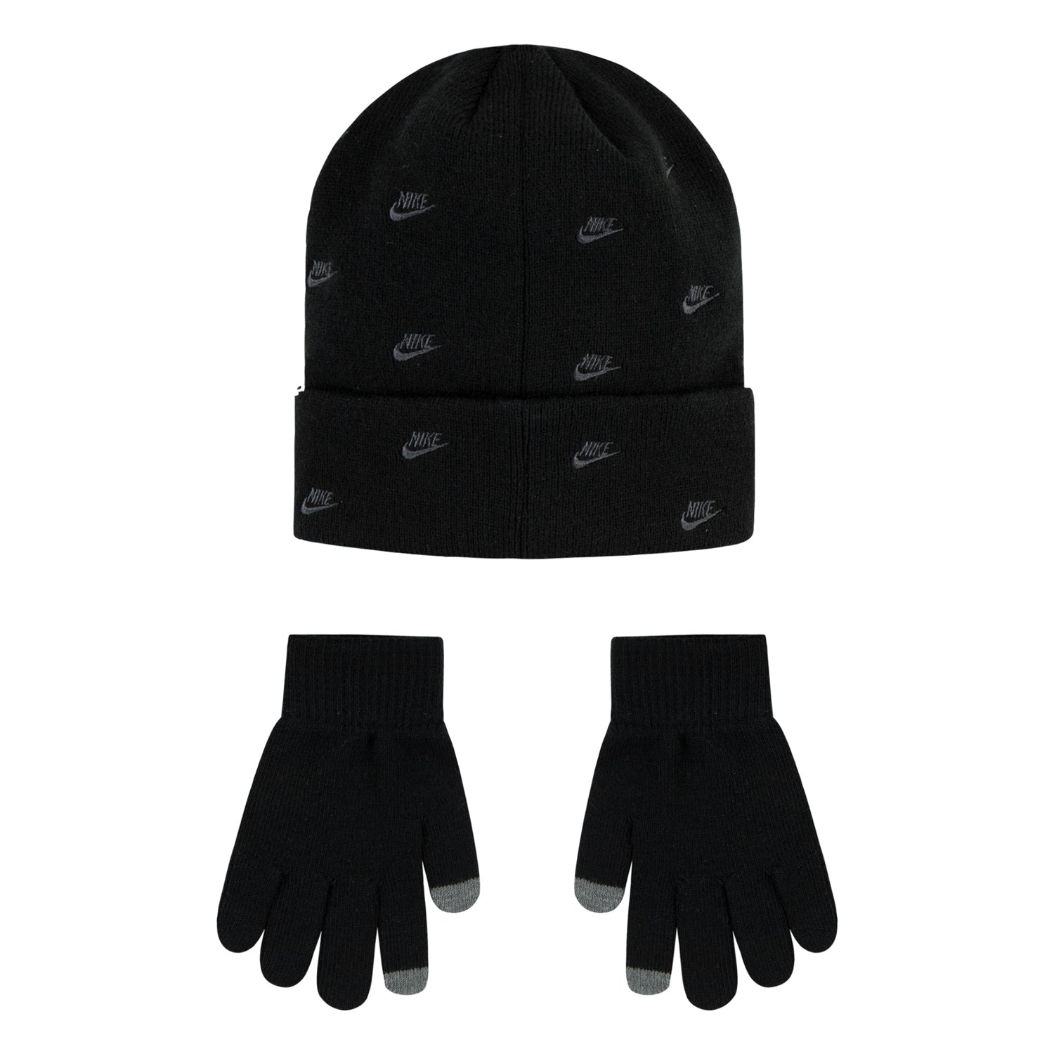 Nike Youth Futura Toss Beanie & Glove Set | Black