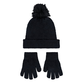 Youth Plush Pom Beanie & Glove Set