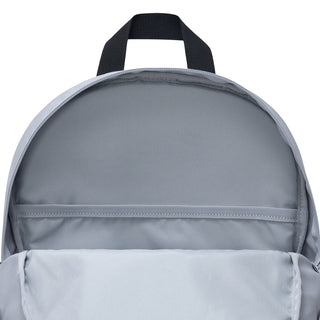 Wolf Grey backpack interior view with zippered top opening