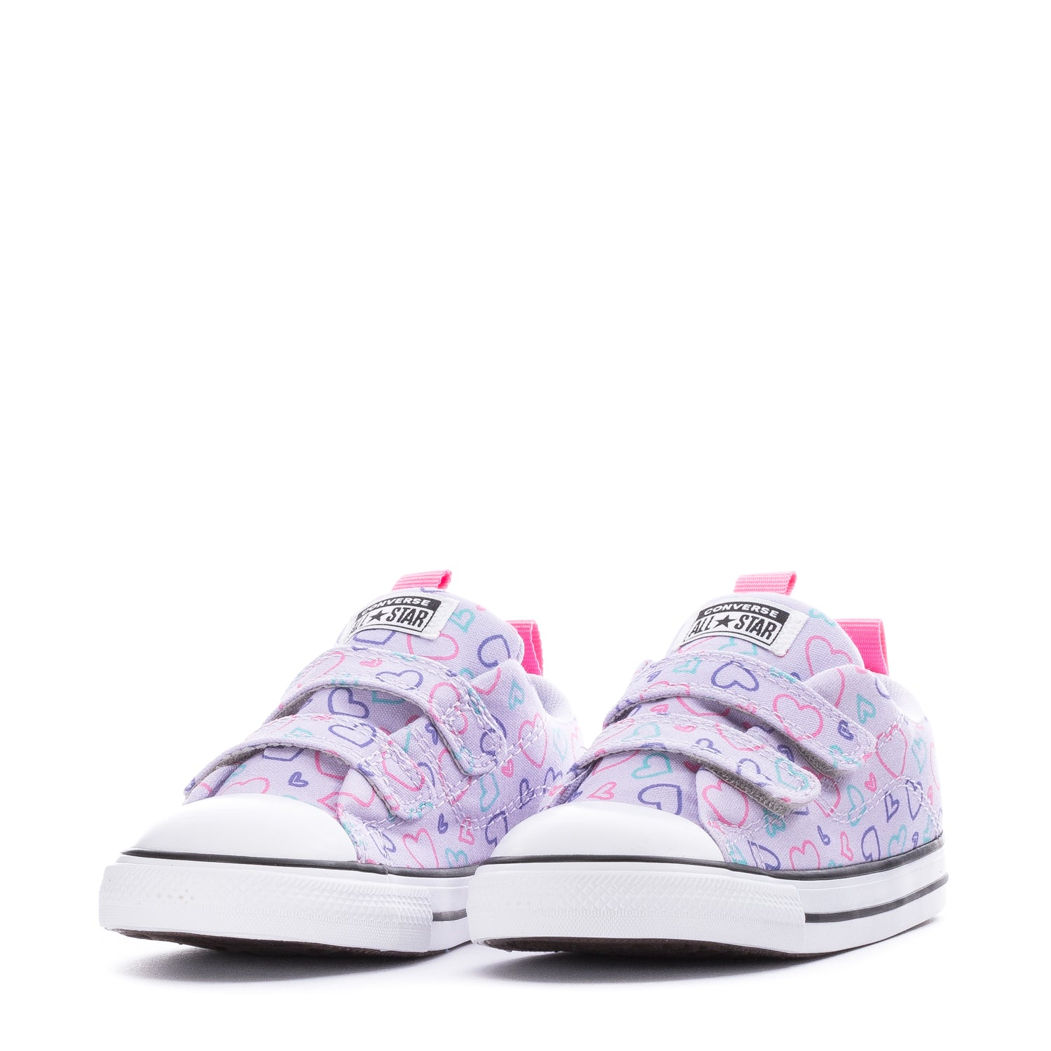 Converse Chuck Taylor All Star Rave 2V Toddler Shoes in Happy Hearts Vapor Violet Oops Pink Size 10 WSS