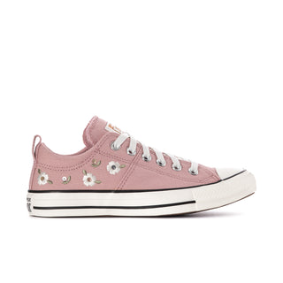 Women's Madison Ox low-top sneaker with floral sequin pink upper and white sole