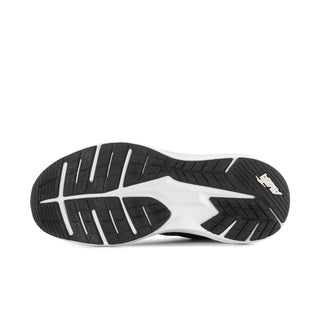 Women’s black wide sneaker outsole with white midsole edge and tread pattern