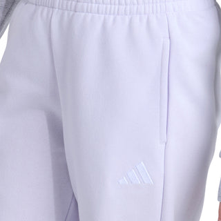 Light purple fleece jogger waistband with elastic and hidden drawstring
