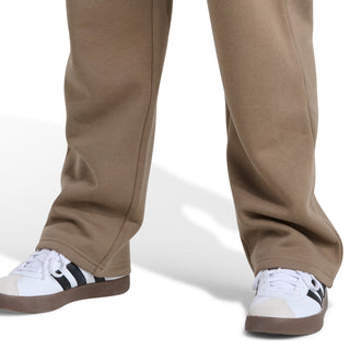 Khaki youth fleece jogger pants with elastic ankle cuffs