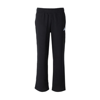 Youth black fleece jogger pants with elastic waistband and small side logo