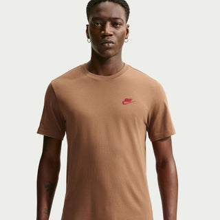 Men's ale brown Nike crewneck T-shirt, short sleeves, chest logo
