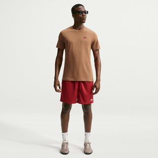 Men's ale brown crewneck T-shirt with short sleeves and Nike chest logo