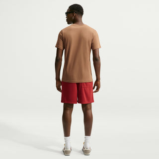 Men's ale brown crewneck T-shirt, back view, short sleeves