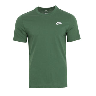 Men's green Nike crew-neck t-shirt with small white logo on left chest