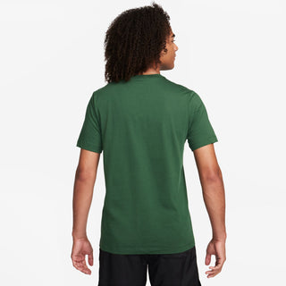 Men's green Nike crew-neck t-shirt, back view on model, short sleeves