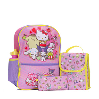 hello kitty lunch box and backpack Set for Girls Bundle w/More | Insulated Lunch Bag & 16in Large Durable Sanrio Bookbag Plus Water Bottle, Stickers, More or any fun outing. 5 PC Hello Kitty and