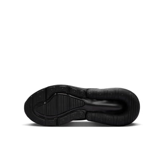 Youth black rubber outsole with traction grooves and raised air-cushion section