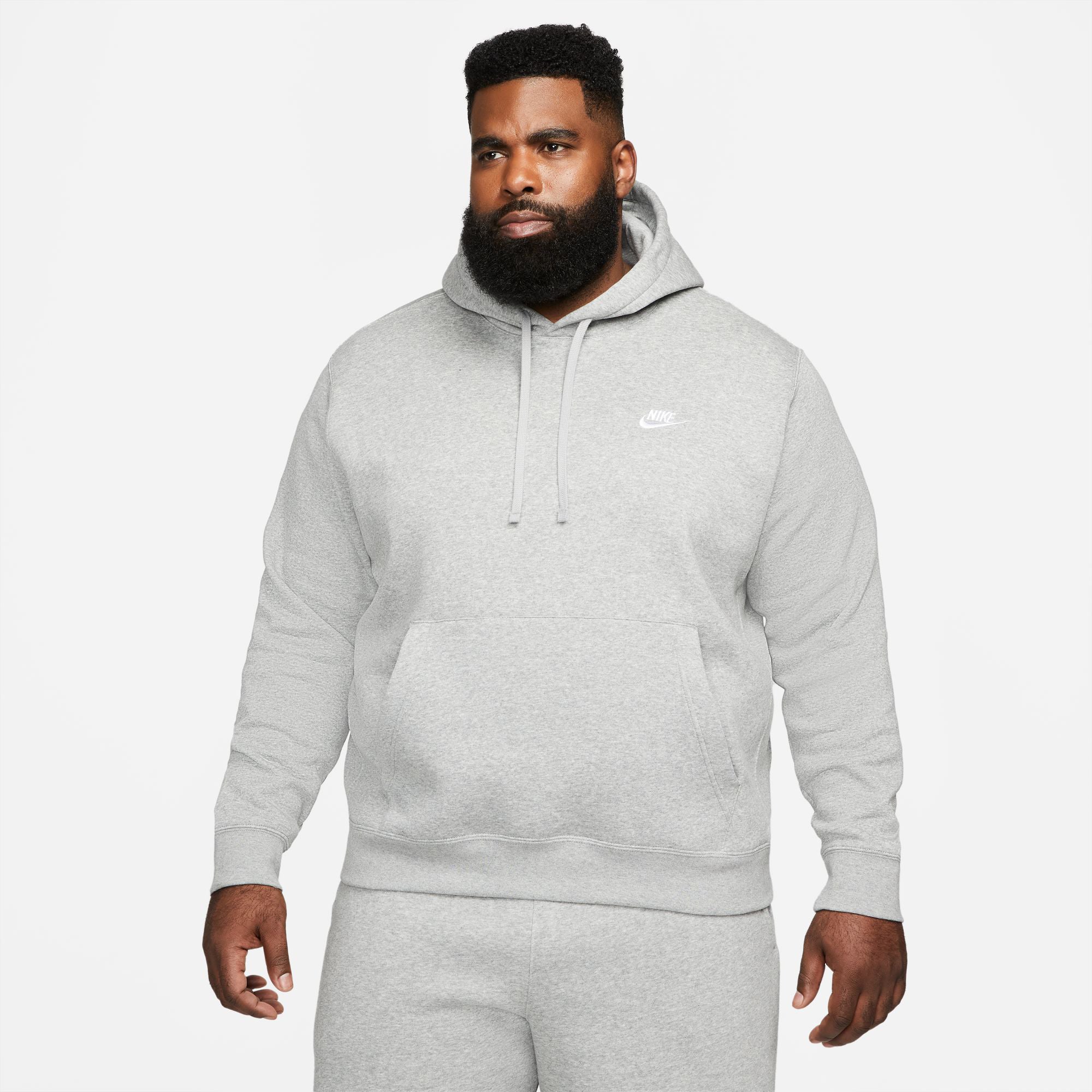 Men s Nike Sportswear Club Fleece Pullover Hoodie Size XL Dark Gray Heather