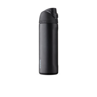 FreeSip 24oz stainless steel water bottle, matte dark finish with flip-top lid