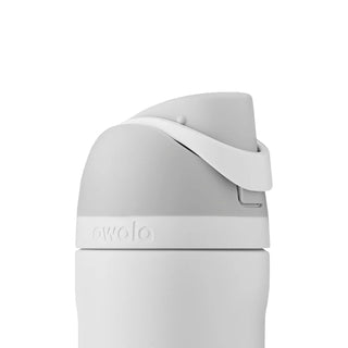 FreeSip 24 oz stainless steel bottle with opened carry loop handle, top latch shown.