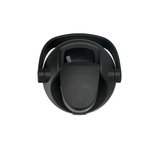 Dark stainless steel bottle top view with flip lid and side carry grips.
