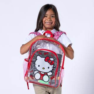 Character Clear Hello Kitty Backpack | Clear/Red/White