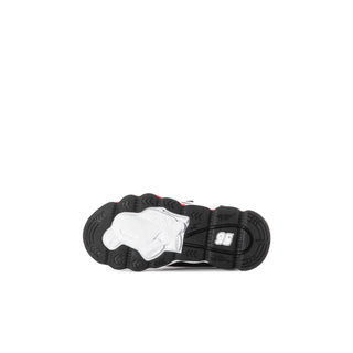 Toddler light-up sneakers outsole, black rubber tread with white midfoot panel