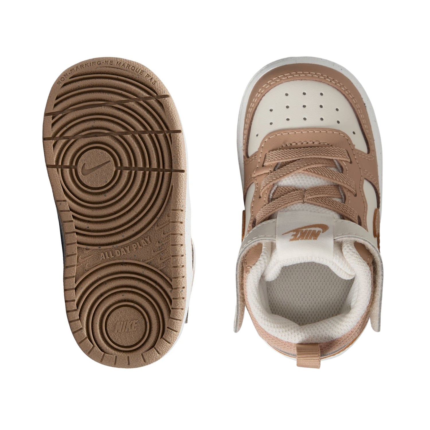 Nike Court Borough Mid 2 | Toddler | Pale Ivory/Hemp/Sail | ShopWSS