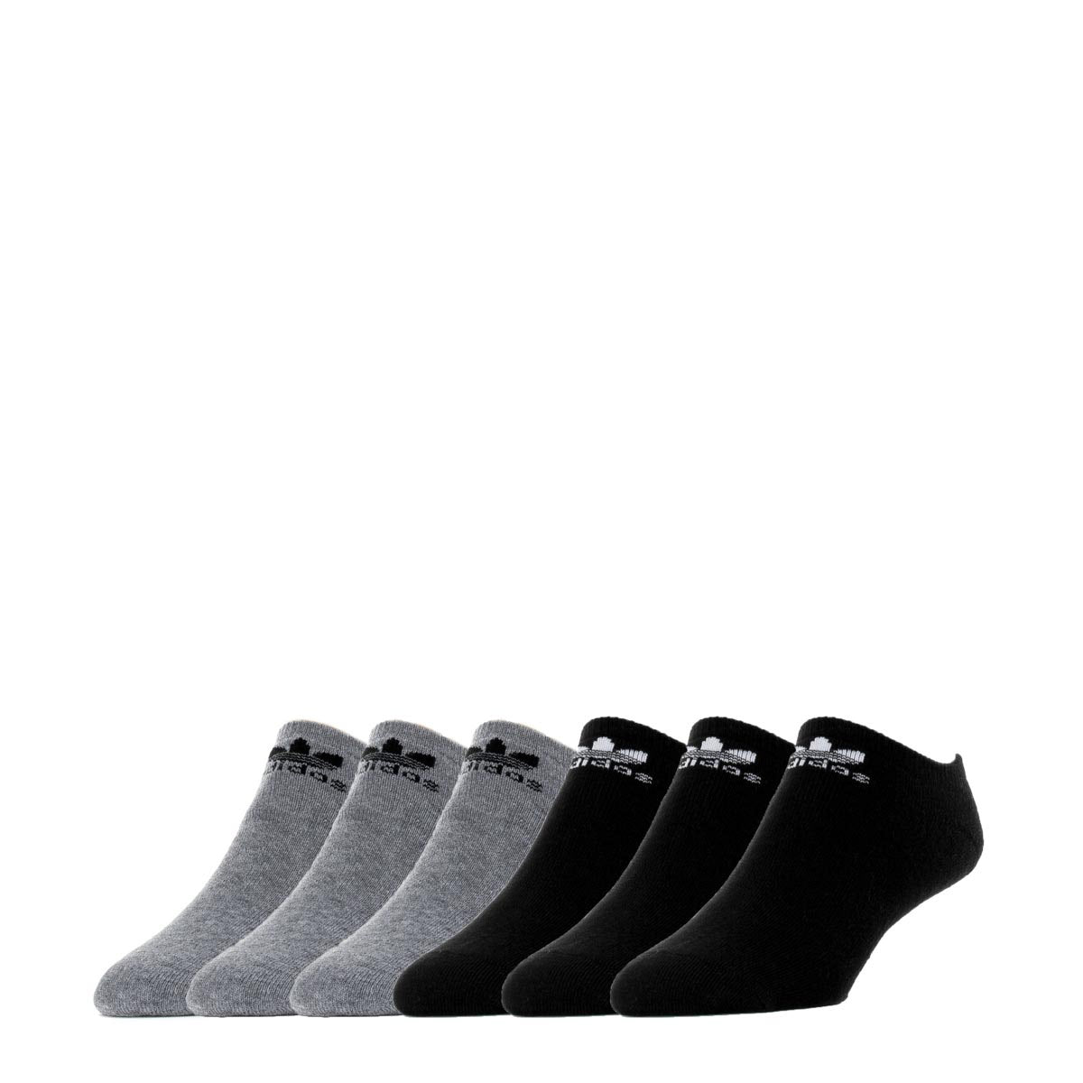 Adidas Originals No Show Sock Med Heather Grey Black ShopWSS