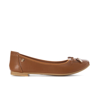 Camel women’s ballet flats with bow detail and flexible slip-on design