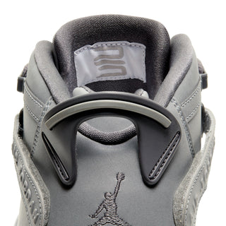 Mens high-top sneaker tongue and heel close-up with strap and gray padding