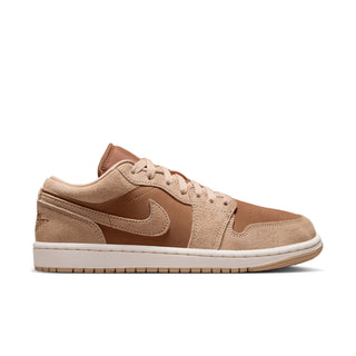Women's Air Jordan 1 low-top sneakers in light tan with white midsoles