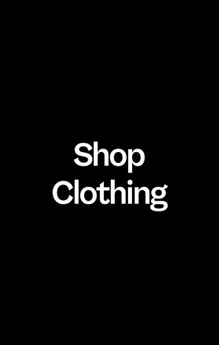 Black background with white text 'Shop Clothing'