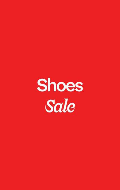 Red background with 'Shoes Sale' text in white