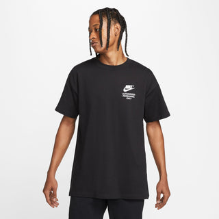 Black Nike “Authorized Personnel Only” t-shirt on model, front view