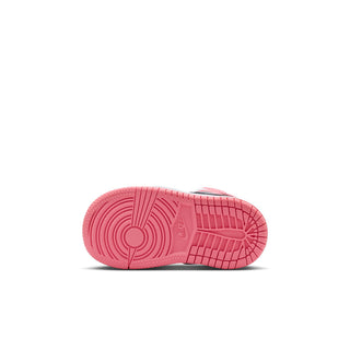 Toddler high-top sneaker outsole in pink with tread pattern