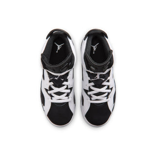 Pair of kids Retro 6 sneakers viewed from above, with white laces