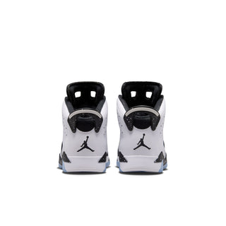 Kids Retro 6 sneakers with heel tabs and Jumpman logo, white and black