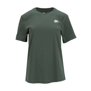 Women’s dark green crew-neck short-sleeve tee with small Nike logo on chest