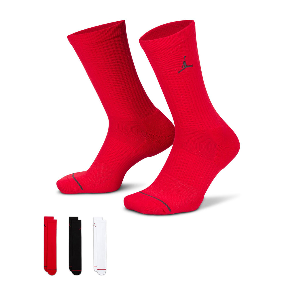 Unisex Jordan Everyday Crew Sock Medium Black/White/Red ShopWSS
