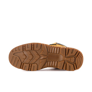 Wheat steel toe boot outsole with chunky lug tread for traction