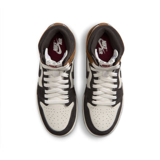 Youth high-top sneakers top view with white laces and Nike Air tongue label