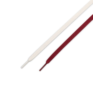 Pair of youth sneaker replacement laces: light and dark red tips