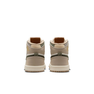 Toddler high-top sneakers, rear view with padded heel and ankle collar