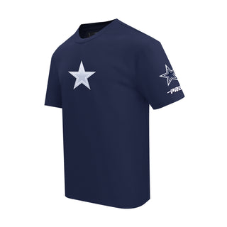 Men's midnight-blue T-shirt with front star graphic and PRO sleeve mark