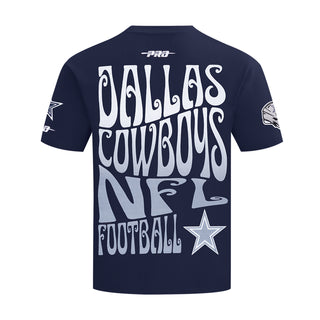 Men's midnight-blue T-shirt with Cowboys back graphic text and star