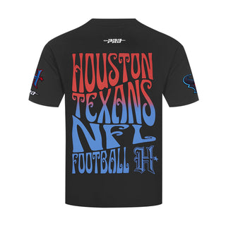 Men's black Houston Texans wave T-shirt, back 'Houston Texans Football' graphic