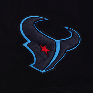 Houston Texans star and blue U-style logo patch on black tee