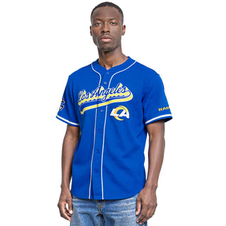 Los Angeles Rams Mesh Button Down Shirt - Mens