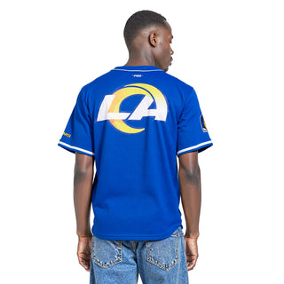 Los Angeles Rams Mesh Button Down Shirt - Mens