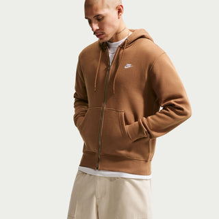Men's Ale Brown zip-front hoodie with kangaroo pocket and adjustable drawstring hood