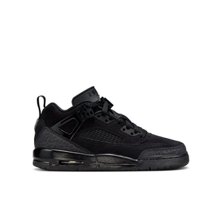 Youth low-top sneakers in black with lace-up closure, mesh panels, and air-cushion sole